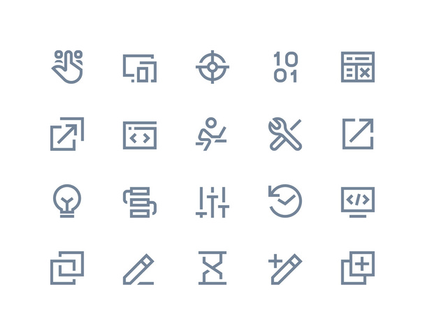 Developer icons. Line series - Vector, Image