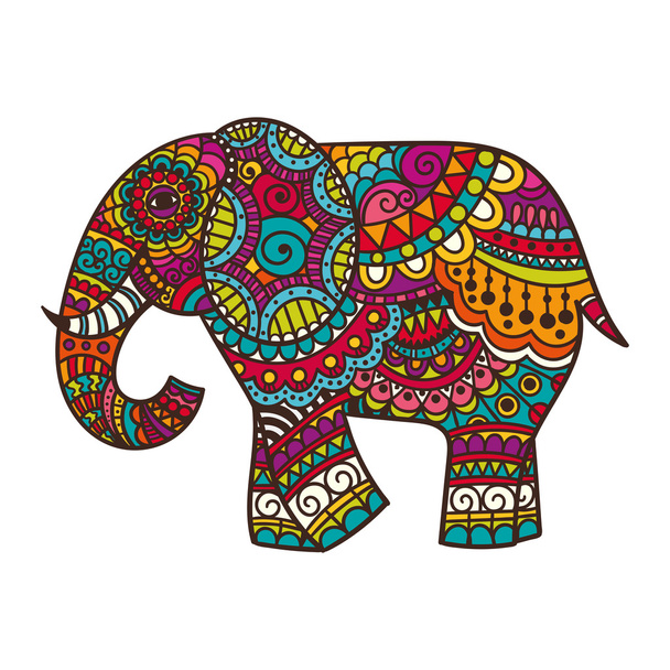 Decorative elephant illustration - Vektor, kép