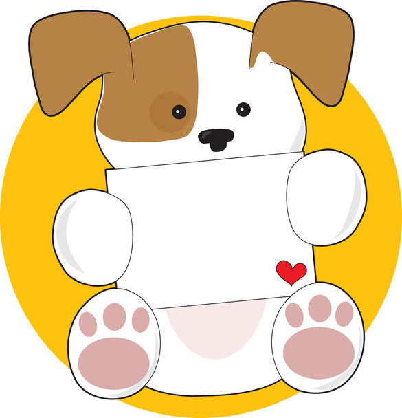 Cute Puppy Letter - Vector, imagen
