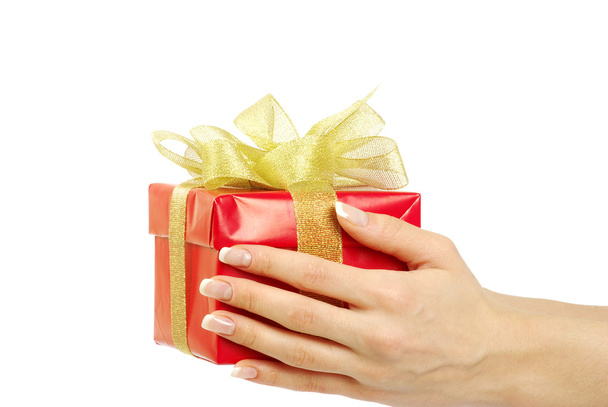 Gift box in hand - 写真・画像