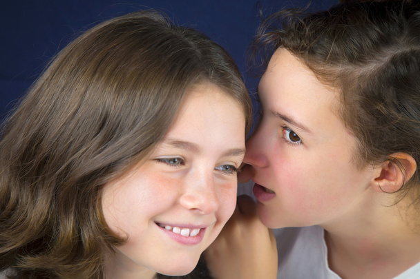 Two teenage girls telling secret - Φωτογραφία, εικόνα