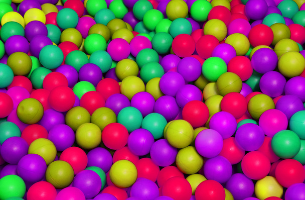 цветные пластиковые шарики в бассейне для детей
 - Фото, изображение