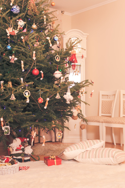 Christmas tree in living room - Photo, Image