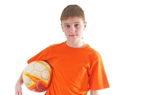 Boy with soccer ball - Fotoğraf, Görsel