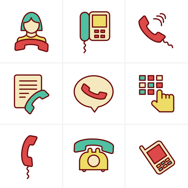 Ikony telefon styl ikony - Vektor, obrázek