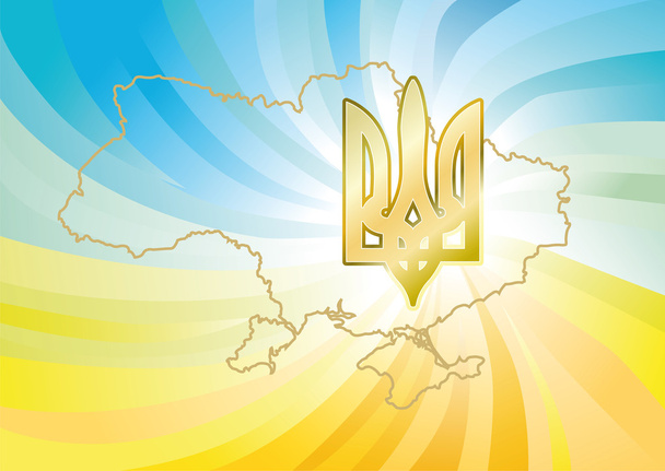 Background with the state symbol of Ukraine - Vector, Image