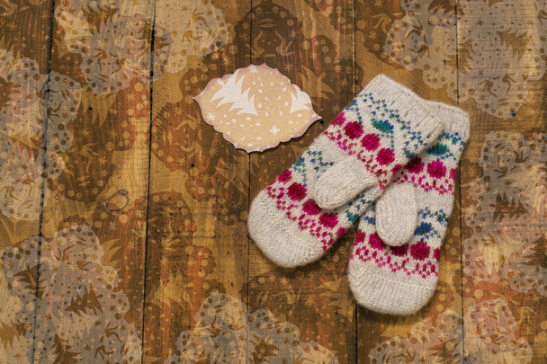 knitted mittens - Valokuva, kuva