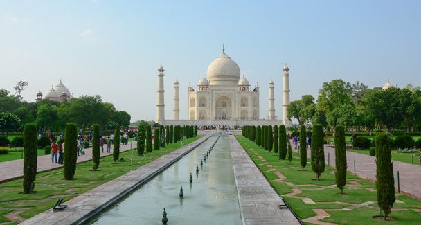 Taj Mahal Agra, Hindistan 'da. - Fotoğraf, Görsel