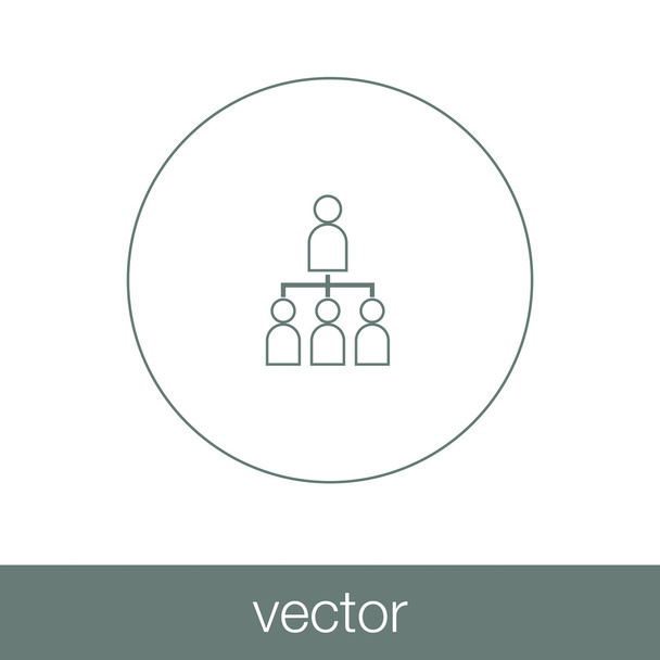 Ícone de rede de negócios abstrato - Gerenciamento abstrato de recursos humanos
 - Vetor, Imagem
