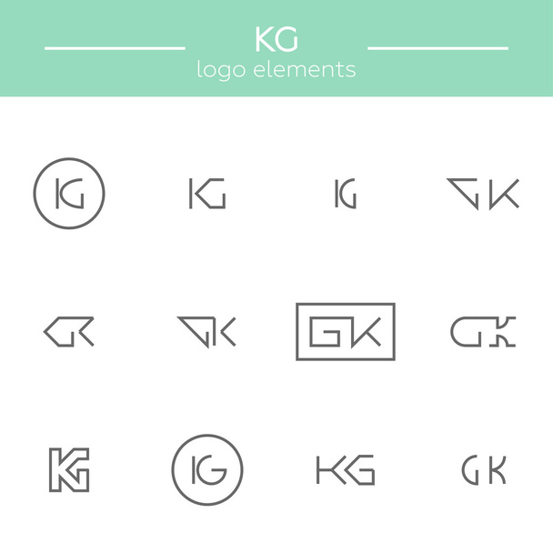 Monogram of K and G letters - Vetor, Imagem