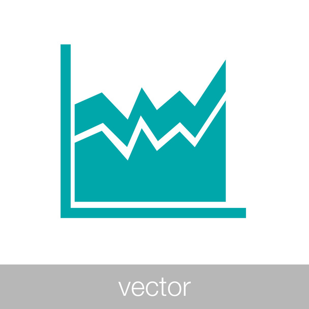 histogram icon - business finance analysis using histogram - Διάνυσμα, εικόνα
