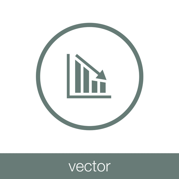 dalende grafiek icon - dalende grafiek pictogram - Vector, afbeelding