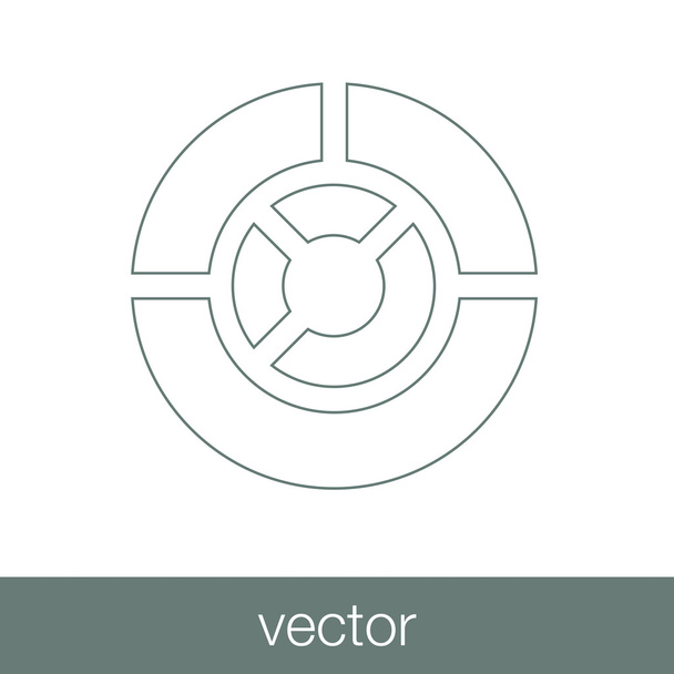 Icône web diagramme circulaire - icône web graphique à secteurs
 - Vecteur, image