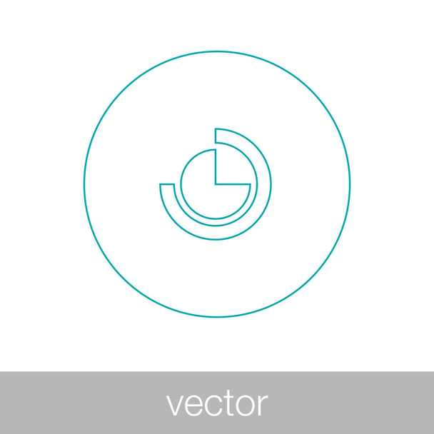 Circular diagram web icon - pie chart web icon - Vector, Image