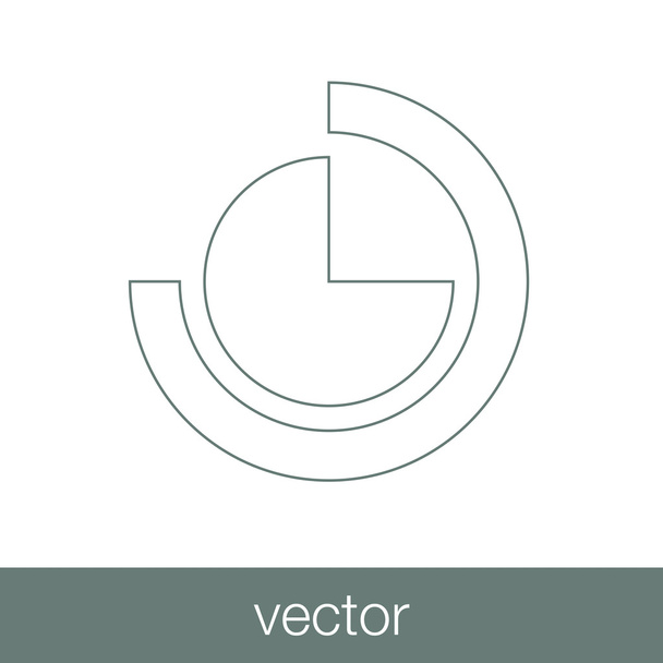 Ícone de web diagrama circular - ícone de web gráfico de torta
 - Vetor, Imagem