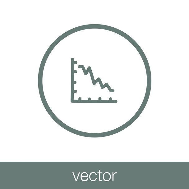ícone gráfico em declínio - ícone gráfico em declínio
 - Vetor, Imagem