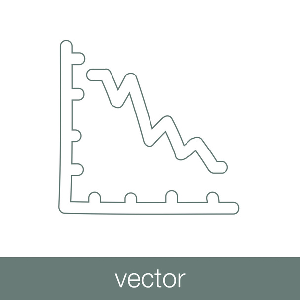 declining graph icon - declining chart icon - Vector, Image