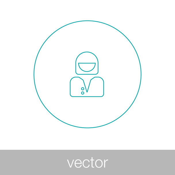 Профіль жіночий силует - жіночий рахунку плоских значок користувача - ФЕМА - Вектор, зображення