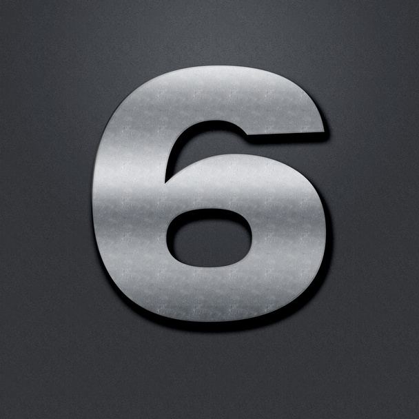 Números de metal Shabby - seis
 - Foto, Imagen