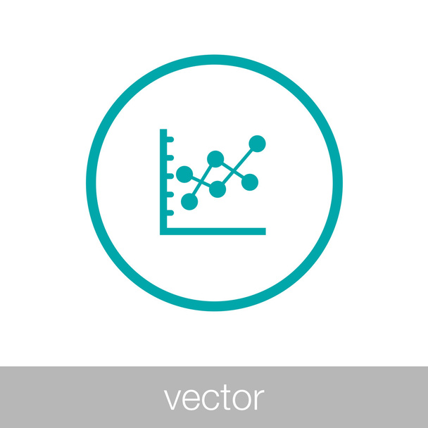 Icono de gráfico de línea marcado - Icono de gráfico - Icono de gráfico de información
 - Vector, Imagen