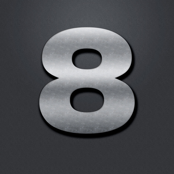 Shabby metal numbers - eight - Photo, Image