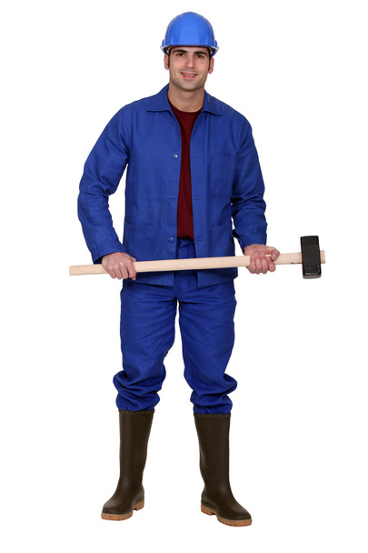Man with a sledgehammer - Фото, изображение