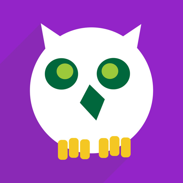 Flat design with shadow and modern icon owl - Vector, Image