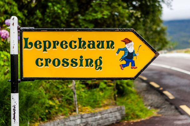Leprechaun crossing sign in Killarney National Park, Ireland - Fotó, kép