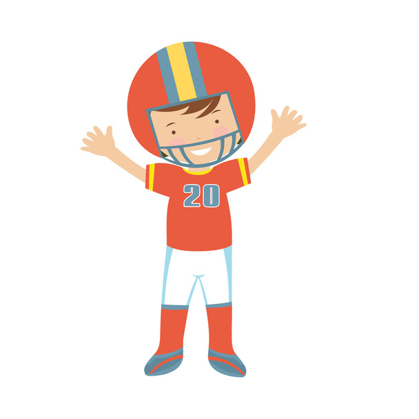 Amerikaans football speler karakter - Vector, afbeelding