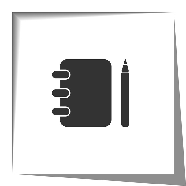 Notizbuch-Symbol-Illustration mit Papierschnitt-Effekt - Vektor, Bild
