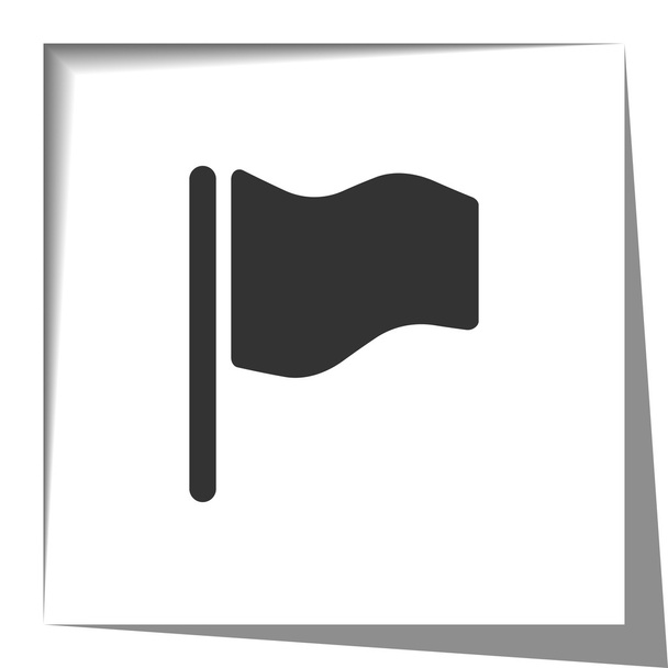 Значок флага с эффектом вырезания тени
 - Вектор,изображение