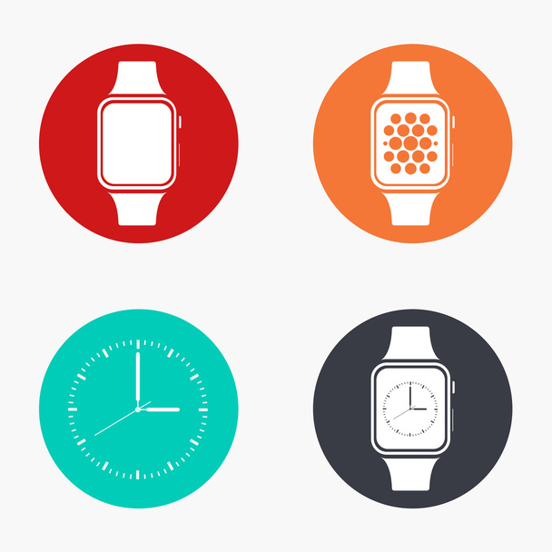 Vector modern smartwatch colorful icons set - Vektor, obrázek