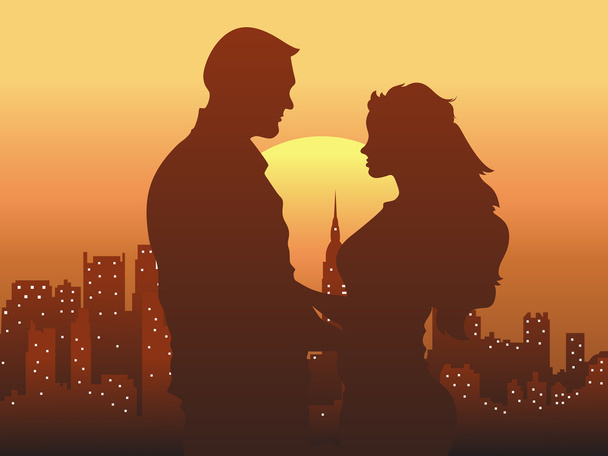 Young Couple in Love - Vector, Image