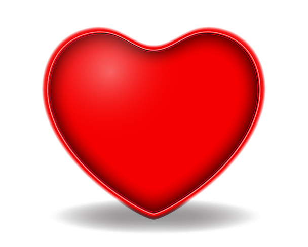 corazón rojo sobre fondo blanco - Vector, imagen