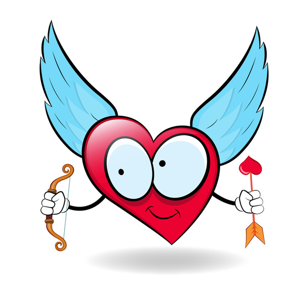 Cartoon engel hart - Vector, afbeelding