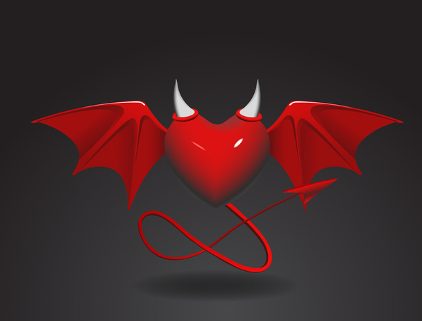 Vector Devil Heart - Вектор,изображение