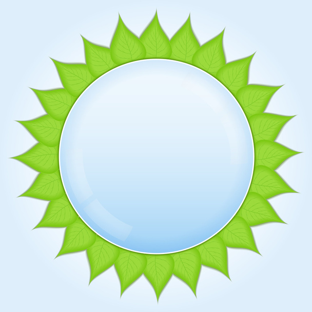 Circle with green leaves - Вектор,изображение