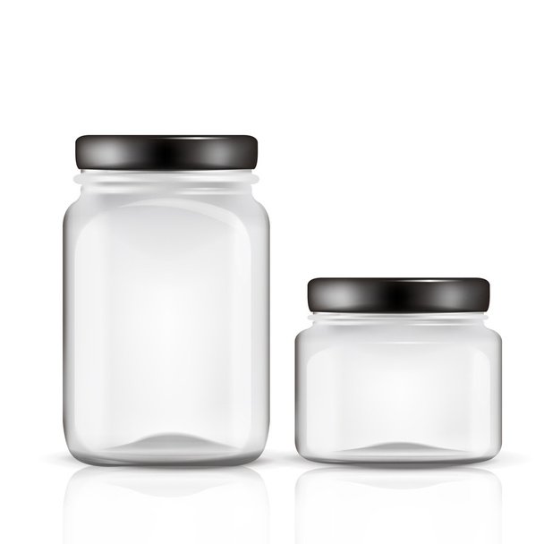 glass jars set - Vector, afbeelding