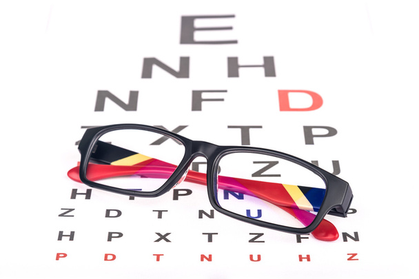 Eye care chart and glasses - Photo, Image