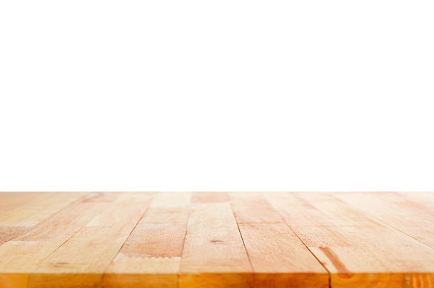 Holz Tischplatte auf weißem Hintergrund - Foto, Bild