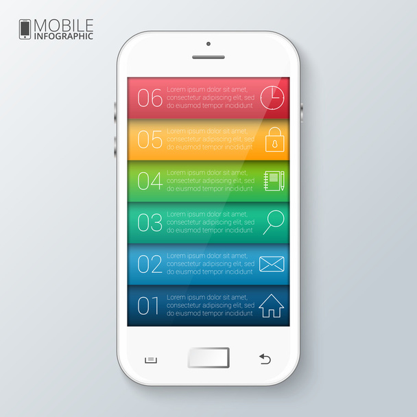 Vector mobile phone for infographic. - Vector, Image