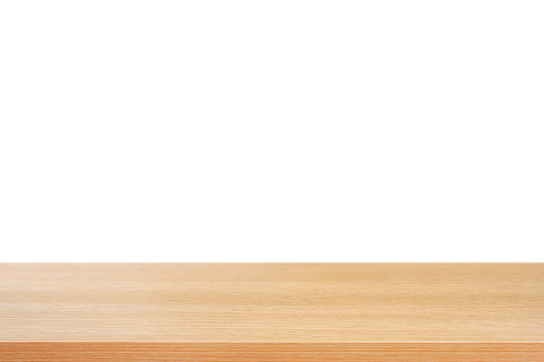 Wood table top on white background - Foto, afbeelding