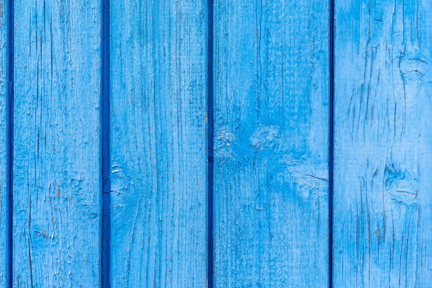 texture old boards with peeling of blue color - Fotó, kép