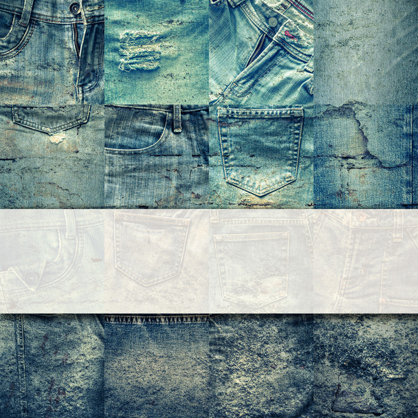 Insieme di collage di jeans sfondo con vuoto per il testo
 - Foto, immagini