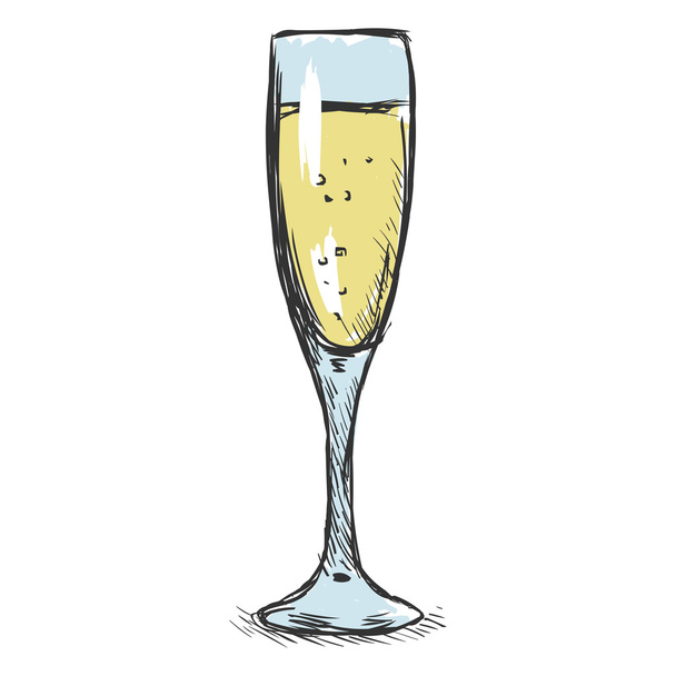 Σκίτσο ποτήρι σαμπάνιας - Διάνυσμα, εικόνα