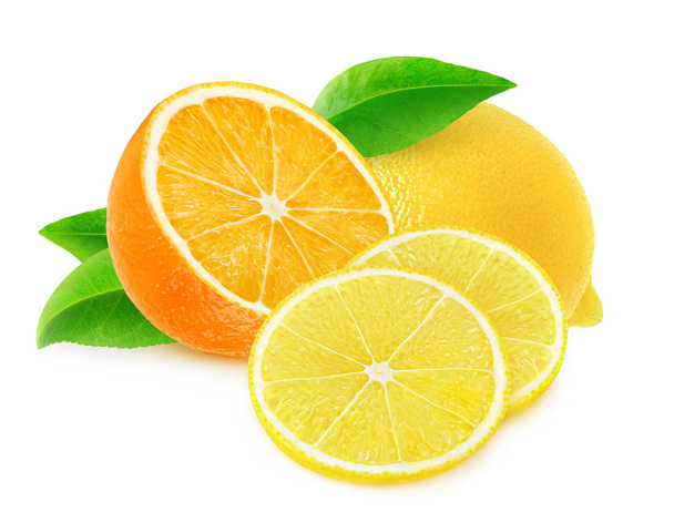 Cut orange and lemon - Фото, изображение