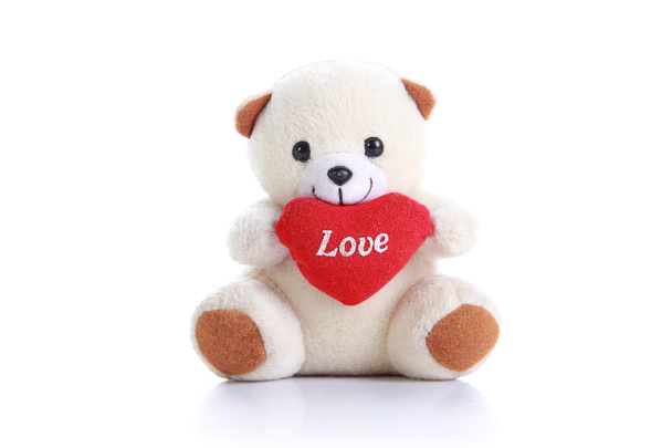 weißer valentine teddy - Foto, Bild