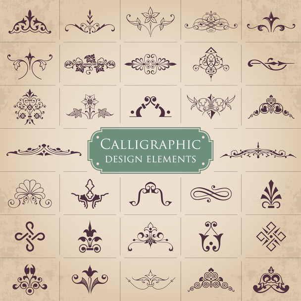 Calligraphic design elements - Vector set - ベクター画像