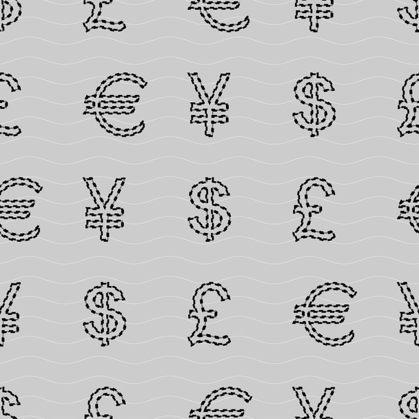 通貨のシームレスなパターン背景 - ベクター画像