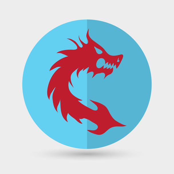 dragon, monster icon - Wektor, obraz